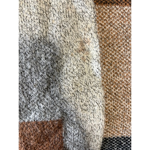 Rafaella Colorblock Patchwork Longline Cardigan Sweater Brown Black Grey Medium - Picture 5 of 6